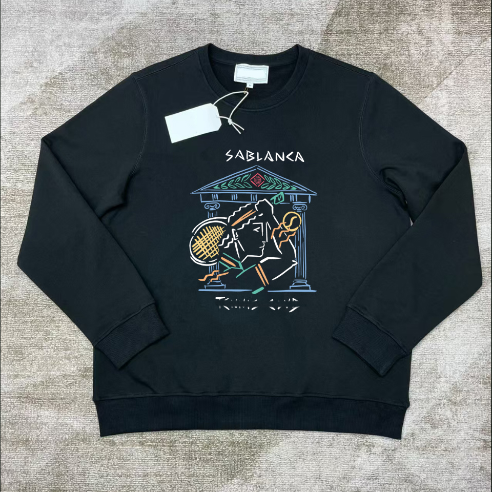 Casablancalies T Shirts Designer Shirt Designer hoodie Rainbow casasly long-sleeved T-shirt Cotton Loose Men Women hoodie Breathable Leisure Casablancomens 877