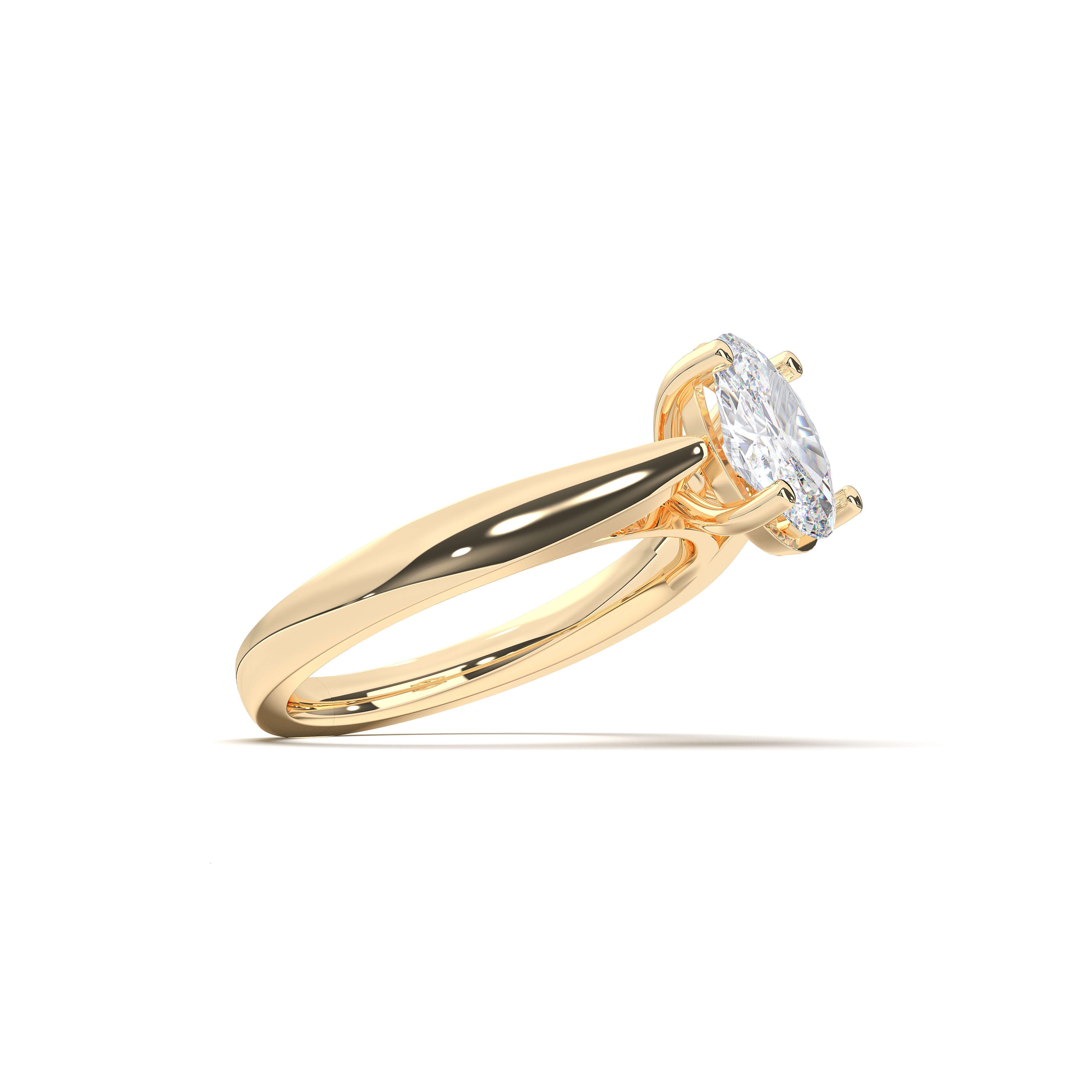 Elegant 1.00Ct to 6.00Ct Oval Shape Lab-Created Diamond Moissanite Solitaire Ring in Gold Silver Wholesale OEM
