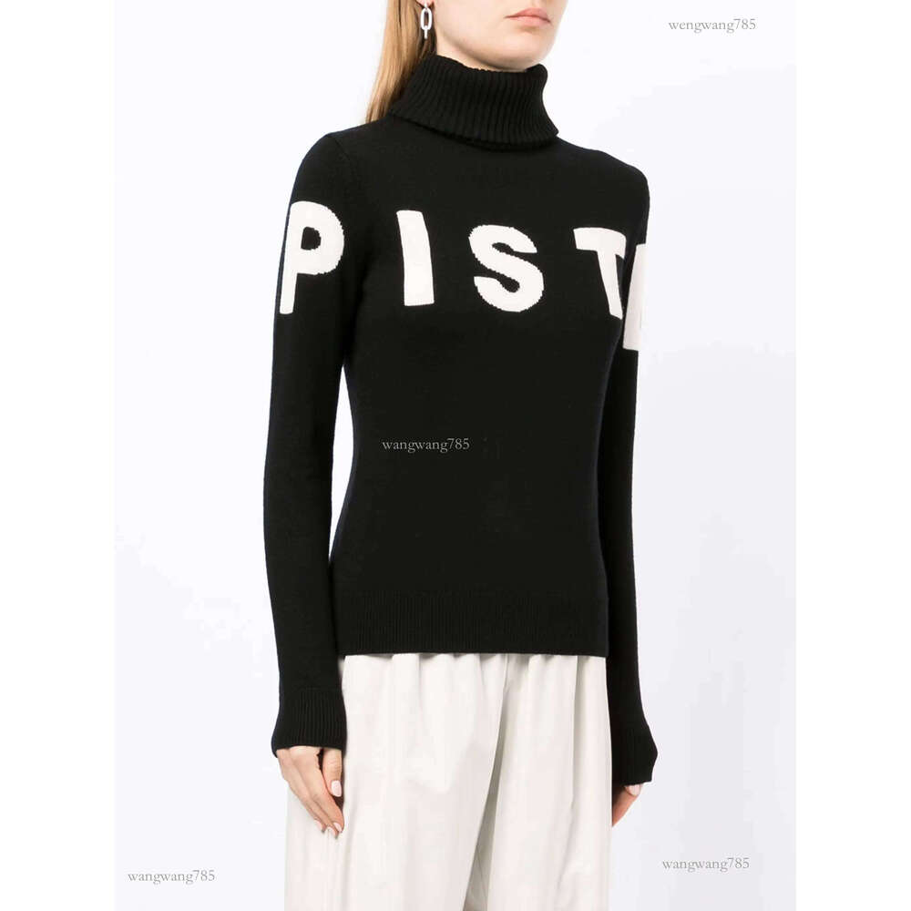 New Autumn And Winter Fashion Minimalist Letter Casual Slim Fit Design With A Semi High Neck Knit Sweater