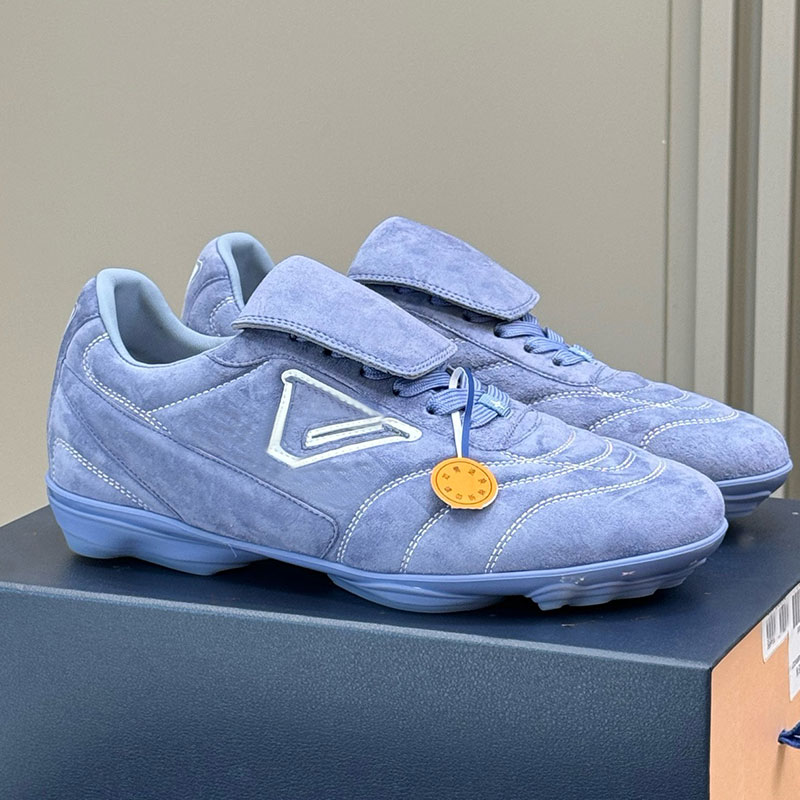 Designer Men Womens Footprint Soccer Sneaker New Mens BlueSuede calf leather Casual Shoes Retro Womens Sports Shoes top quality
