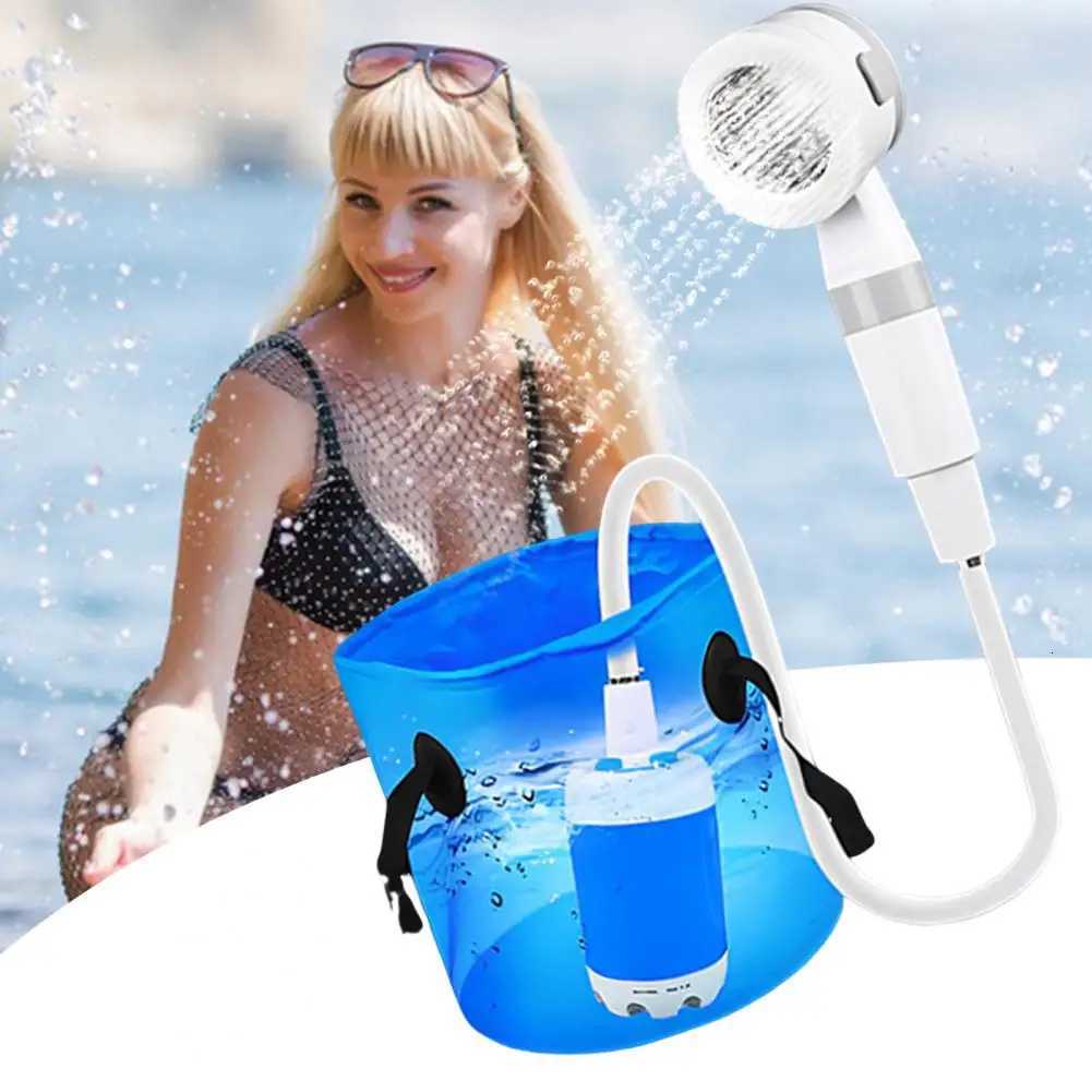 Portable Camping Shower Outdoor Camp Shower Pump Upgraded Rechargeable Electric Shower Pump with Intelligent Digital Display W250711