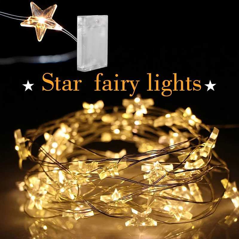 6M Star Fairy Lights Mini LED String Garland Decoration for Bedroom Garden Curtain Battery 3XAA Outdoor Wedding Party Lighting XJ250710