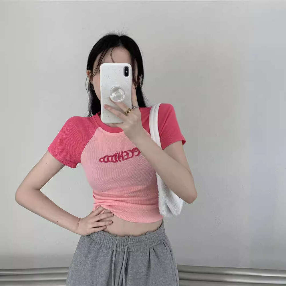 Pure Desire Style Student Top Hot Girl Slim Fit Summer New Short Sleeve T-Shirt Women American Design Sense Ins B5