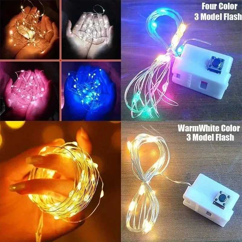10pcs LED String Lights Atmosphere Small Colored Light Battery Powered Fairy Lights For Christmas Outdoor Room Festival Decoration XJ250710
