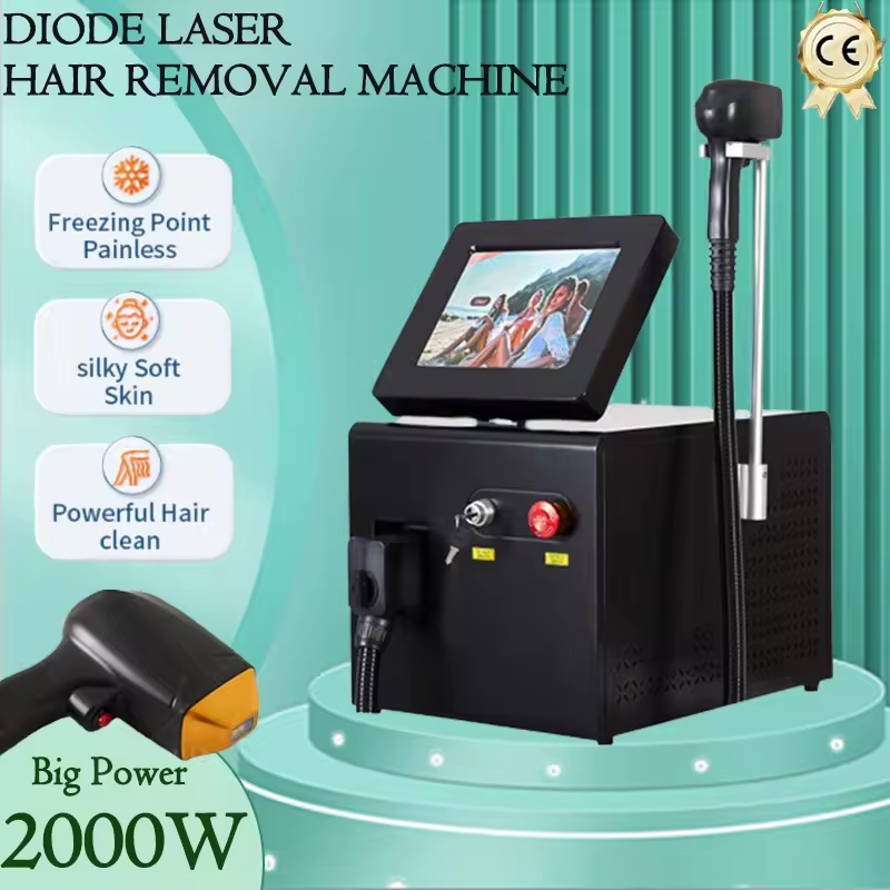 808NM Ice Platinum Triple Wavelength Diode Laser Hair Removal Machine New Design For Salon Permanent Painless Strong Pulsed Light For The Face And Bod