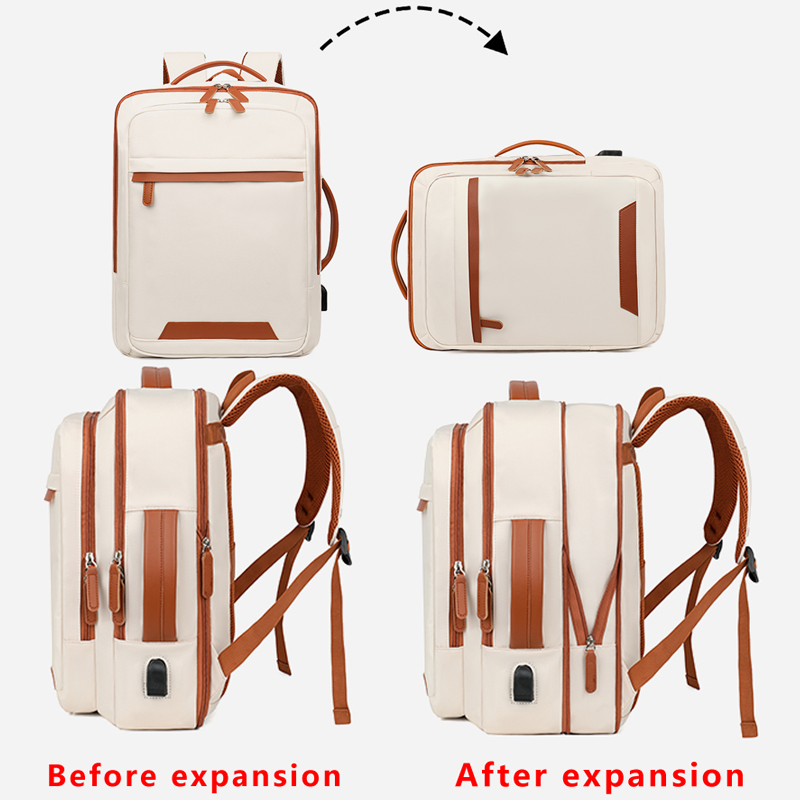 Color-matched dual-shoulder bag - Simple design, large capacity, suitable for commuting and traveling with a computer.