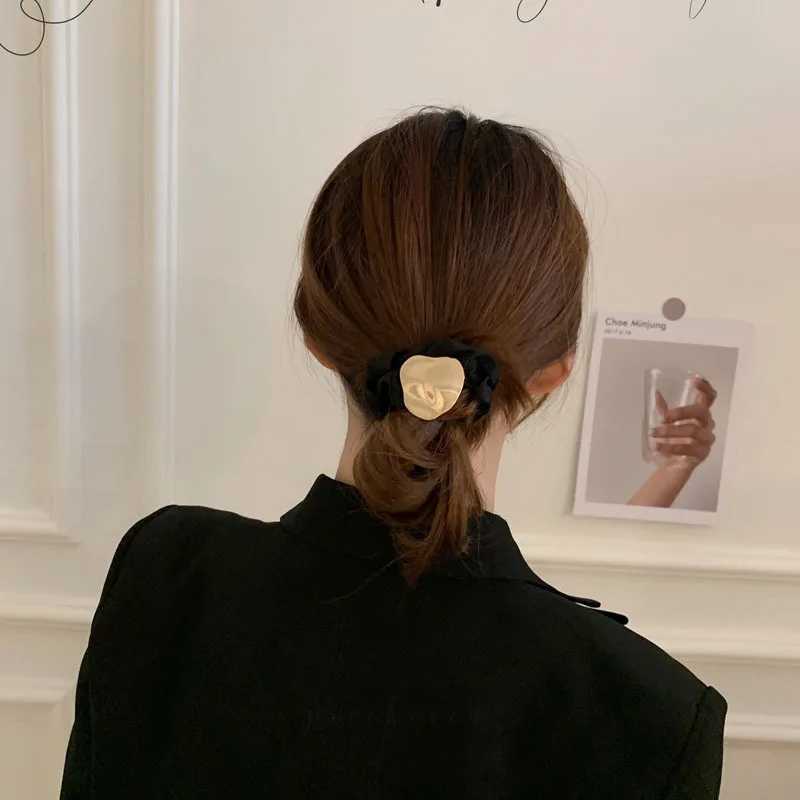 South Korea ins minimalist alloy irregular niche knotting fashion essence hair tie hair ring head tie low ponytail hair tie Y250711