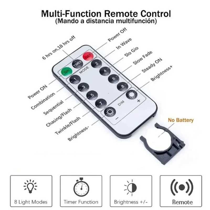 10M LED Fairy Silver Wire String Light Battery Box with Remote Control Wedding Garland Lamp Christmas Home Party DecorationXJ250710