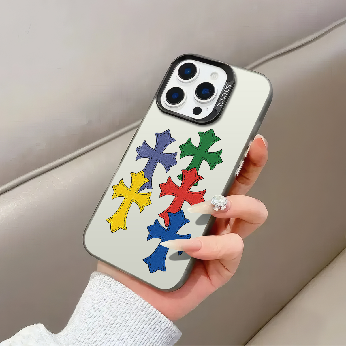 Colorful Crosses Set pattern phone case for iPhone 16/16 Pro/16 Plus/16 Pro Max 15/14/13/12/11/x/xs/xr/xs max,Members Day