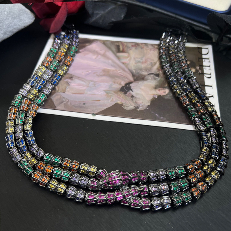 Three-Layer Snake Fine Jewelry Set High-End Snake Necklace Bracelet Earrings 250711