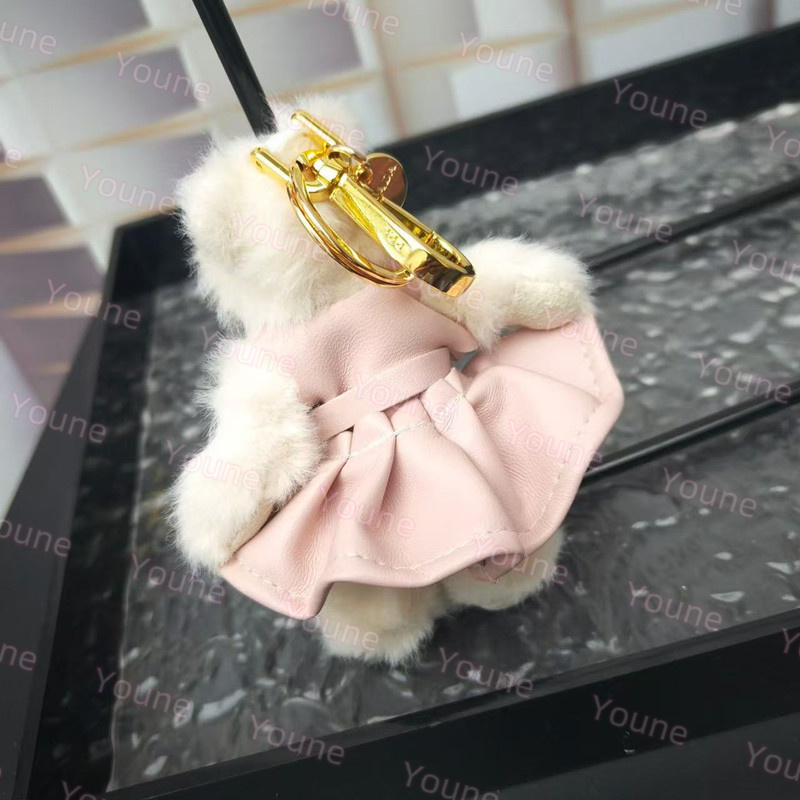 Cute Plush Keychain Purse Charm Fur Teddy Bag Charm with Metal Ring for Womens Bags Car Keys and Gifts L250928TM5B