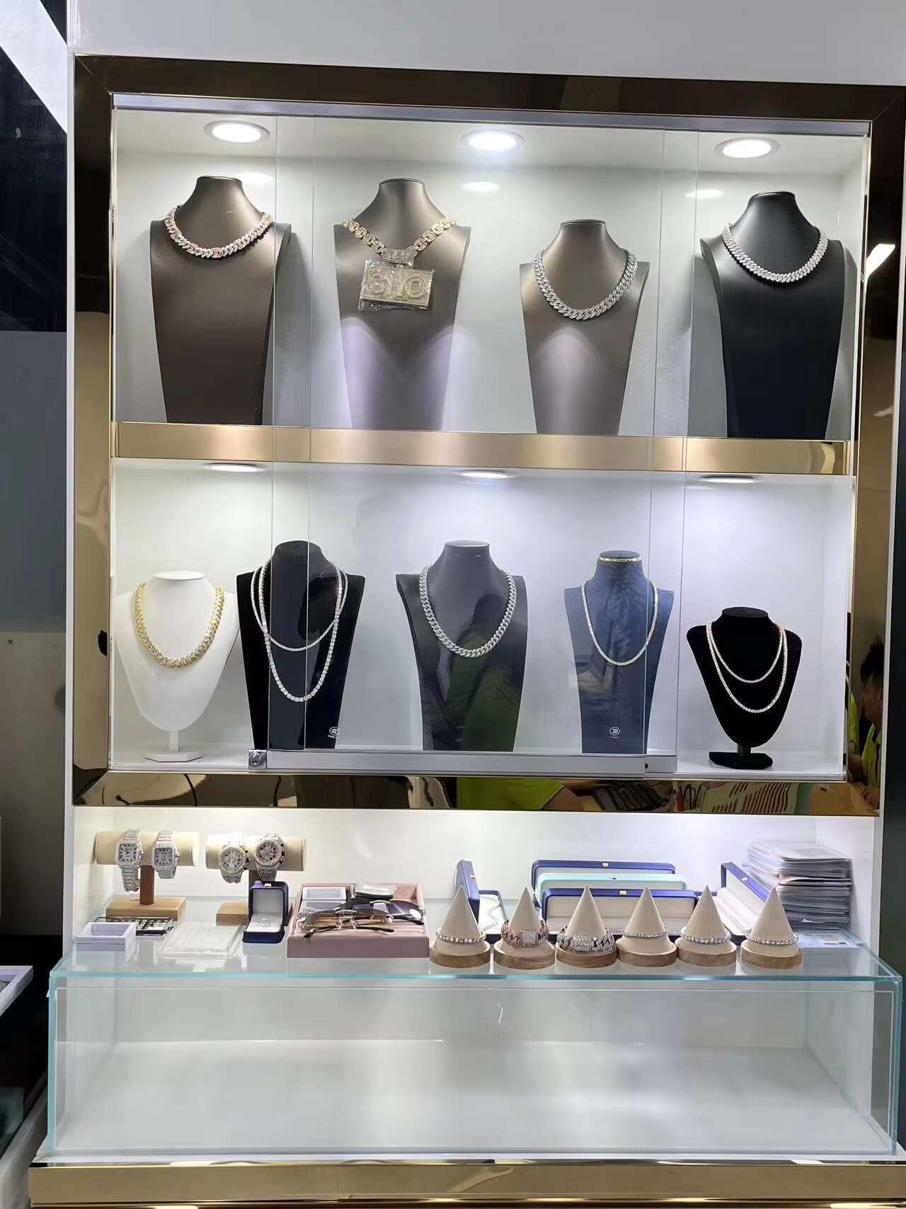 Factory Price Gold Plated 925 Silver VVS Moissanite Tennis Chain 4mm-8mm Fine Jewelry Necklace Bracelet for Men and Women