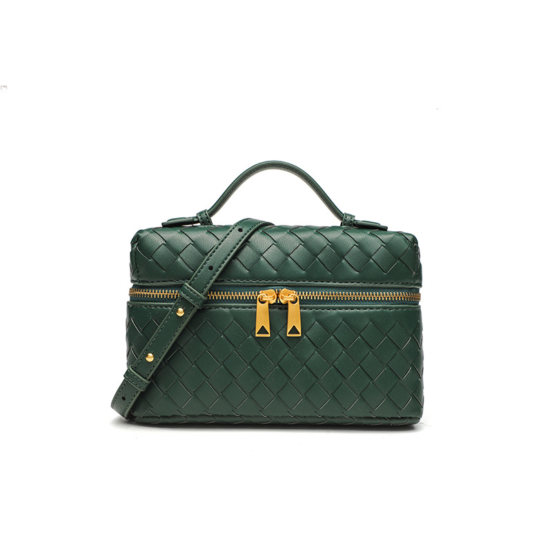 Hand - woven bags new style small square bags with a sense of high - end hand - held box bags single - shoulder and cross - body makeup bags