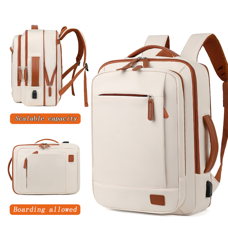 Expandable capacity business backpack - supports check-in. Multi-functional travel computer backpack.