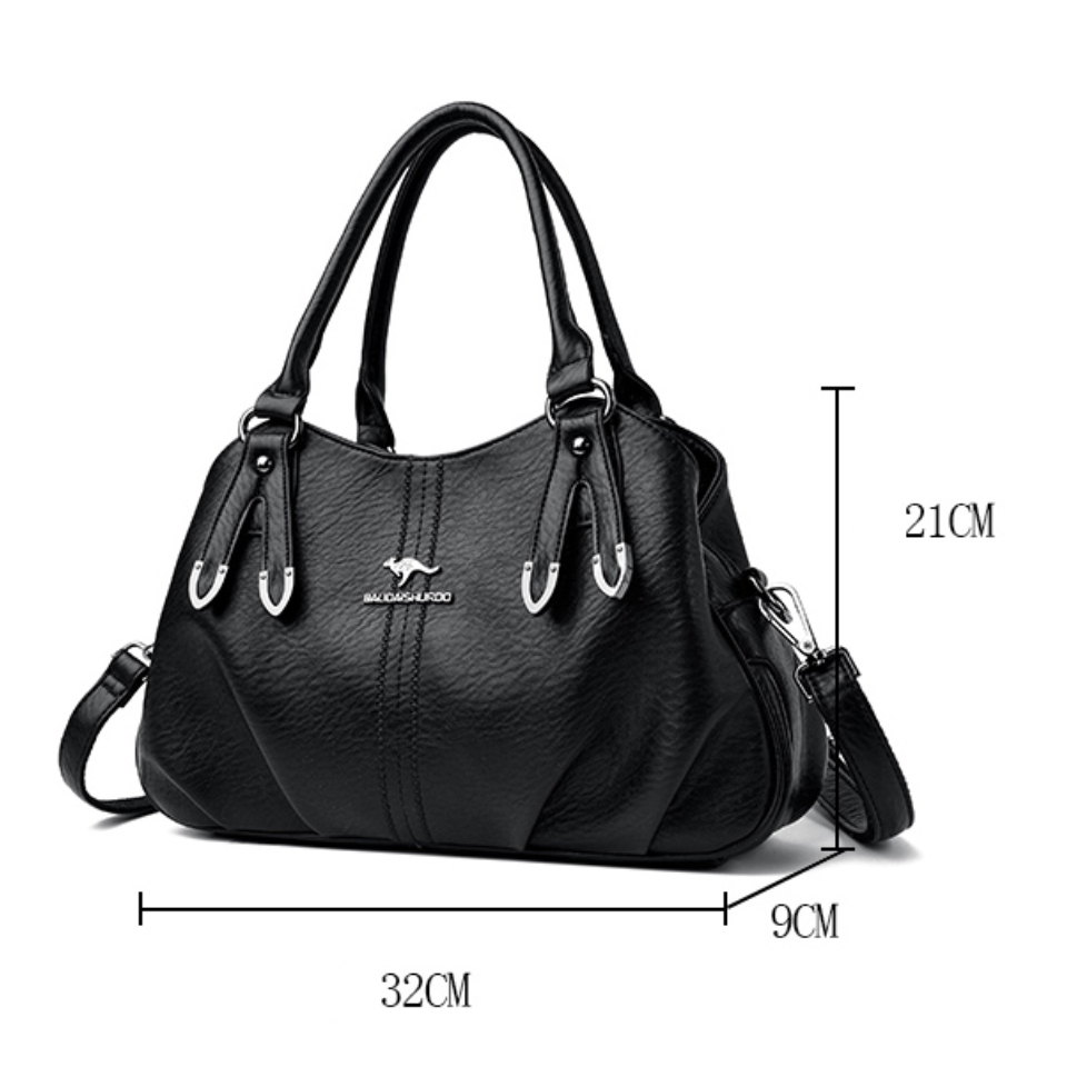 Four Arrows Soft Pu Leather Luxury Handbags Women Bags Designer 3 Layer Medium Shoulder Crossbody Sac Ladies Large Capacity Tote