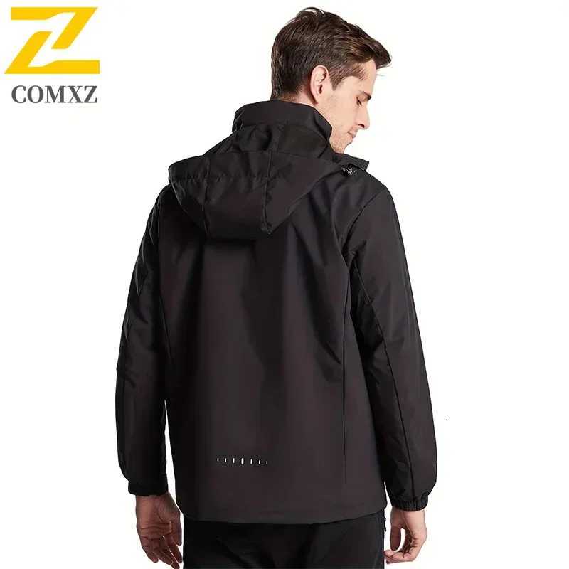 Spring Autumn New Men Casual Jacket Men Outdoor Windproof Waterproof Athletes Jacket Coat Detachable Hat Jackets Male M-5XL W250711