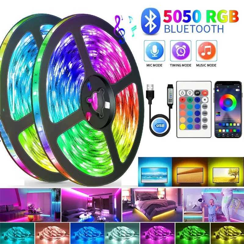 5V USB LED Lights for Room 5050 RGB LED Strip 5 10 Meters Diode Tape Gamer Decoration Ice String Bar Lighting Adhesive LED Ribbon XJ250710