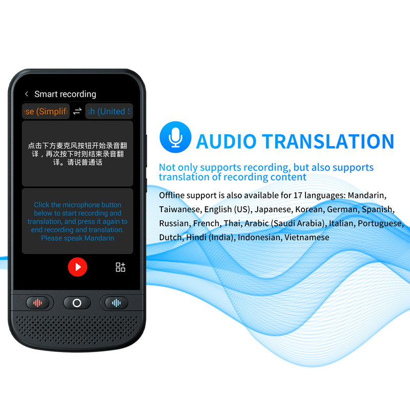 Smart Image + Audio Multilingual Interpreter by T7 PRO Series Seamless Communication Tool
