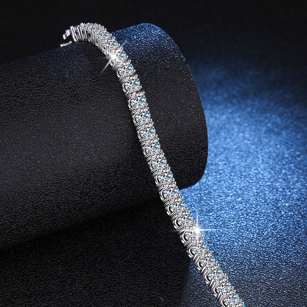 S Sier Inlaid Moissanite Tennis Necklace Hip-Hop Men's and Women's Bracelet