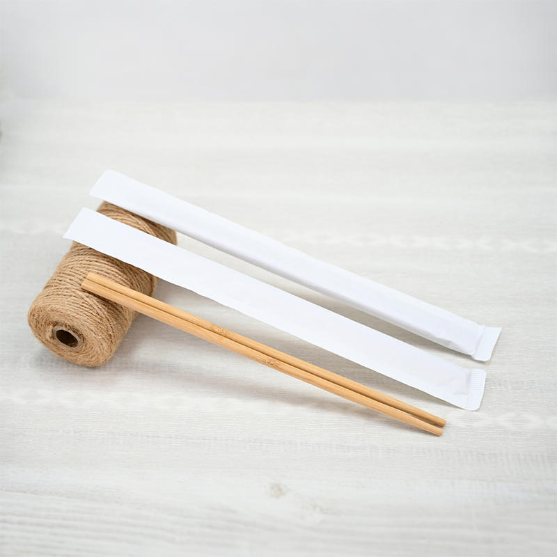 Sustainable Bamboo Chopsticks with Biodegradable Packaging - White Kraft Design