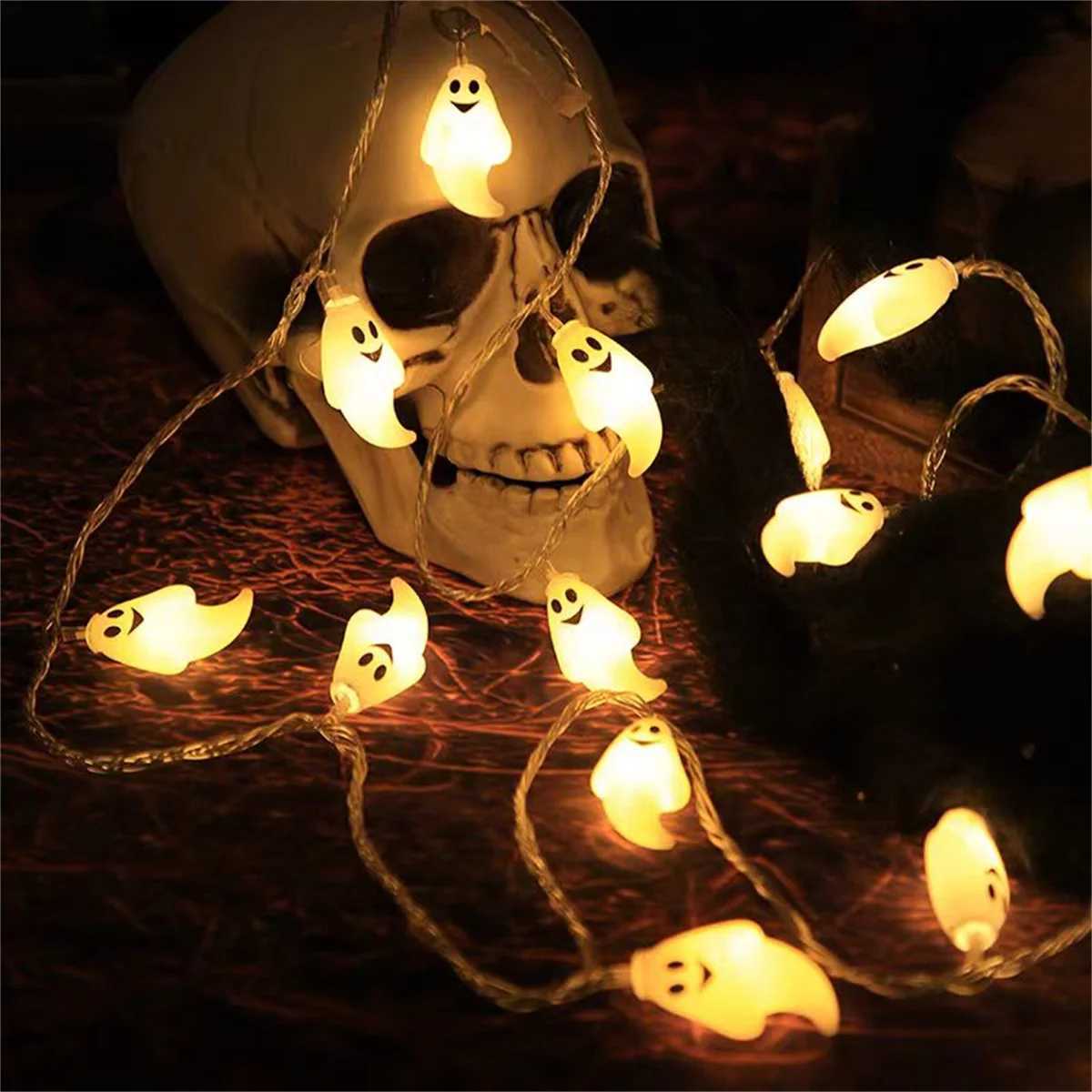 LED light string Halloween ghost lights festive party atmosphere decoration glowing ghost festival scene arrangementXJ250710