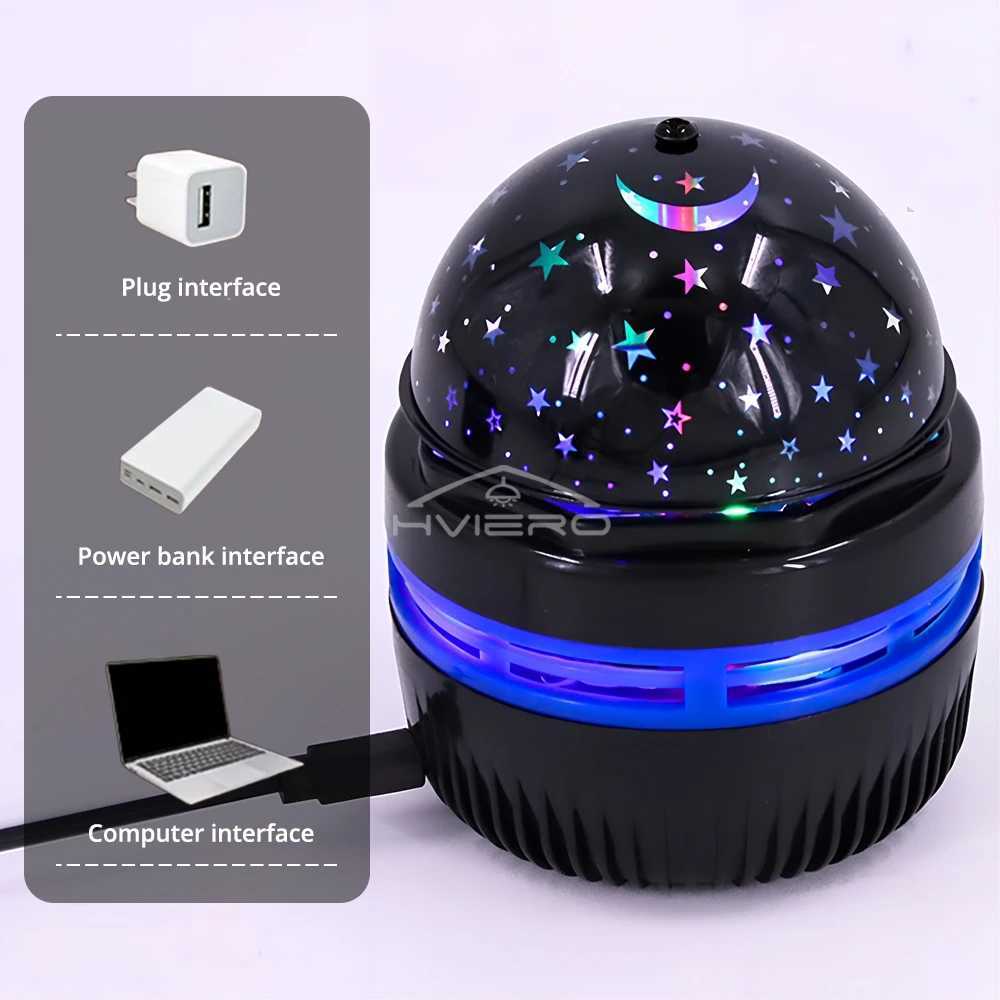 Starry Night Light Projector USB Table Lamps Gaming Room Home Theater Ceiling Wedding Decoration Halloween Rotates AutomaticallyXJ250710