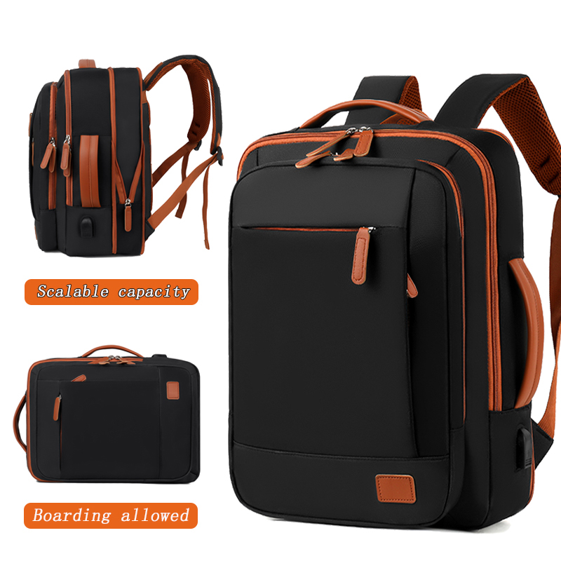 Expandable capacity business backpack - supports check-in. Multi-functional travel computer backpack.