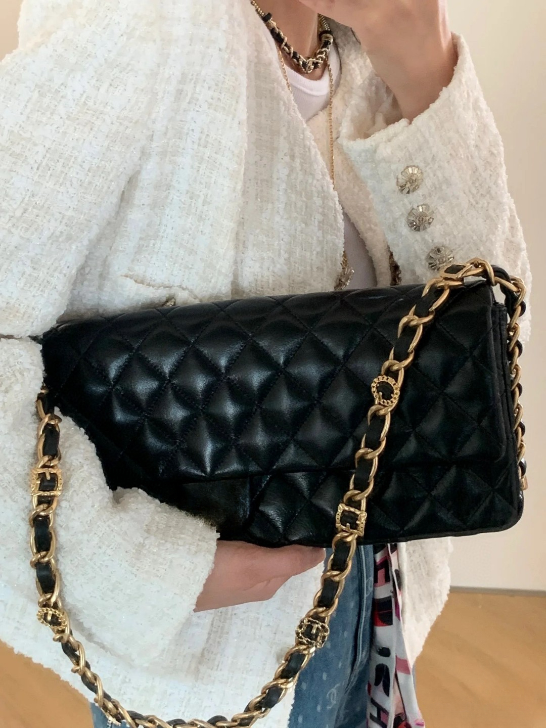 Real Leather Shoulder Bags With Stylish Chain Belt Vintage Plaid Day Clutches Envelope Bag Long Wallet Fashion New Purses And Handbags 3264