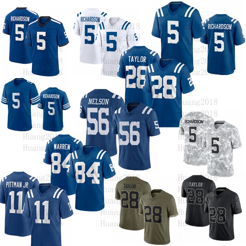 Tyler Warren Anthony Richardson Football Jerseys Jonathan Taylor Peyton Manning Michael Pittman Jr Quenton Nelson Jersey