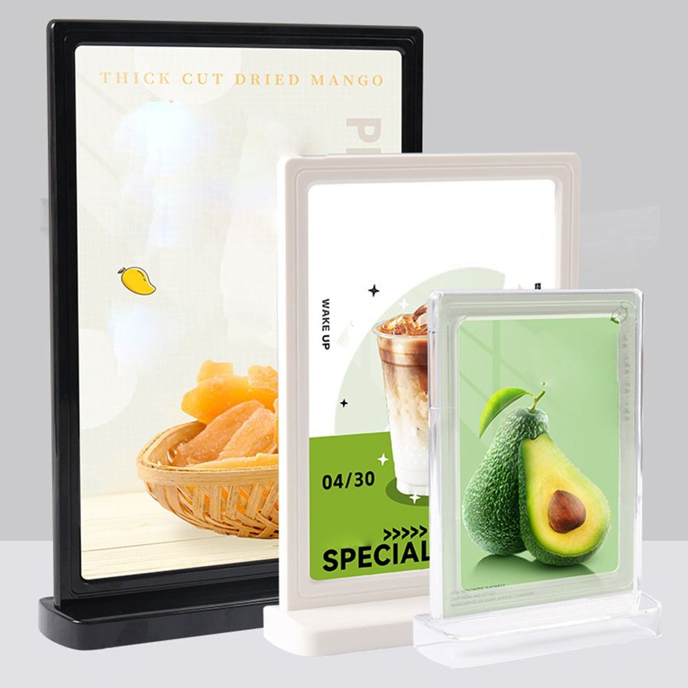 Acrylic Panel Wine Catalog Menu Stand Vertical A4 A5 A6 Photo Display Frame Desktop Ornament Transparent Black White H260306