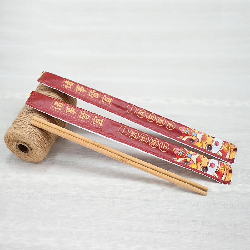 White Kraft Packaged Eco-Chopsticks Made from Sustainably Grown Bamboo