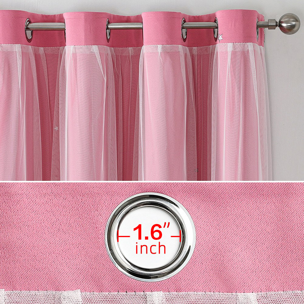 YL-36548 specializes in lace double-layer hollow star finished blackout curtain wholesale curtain