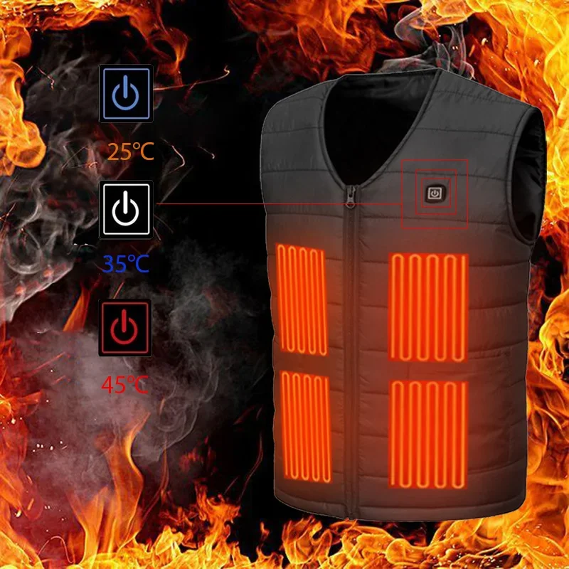 16 Areas Heated Vest Men Jacket Heated clothes Winter Womens Electric Usb Heater waterproof Man Thermal Vest Body Warmer Coat