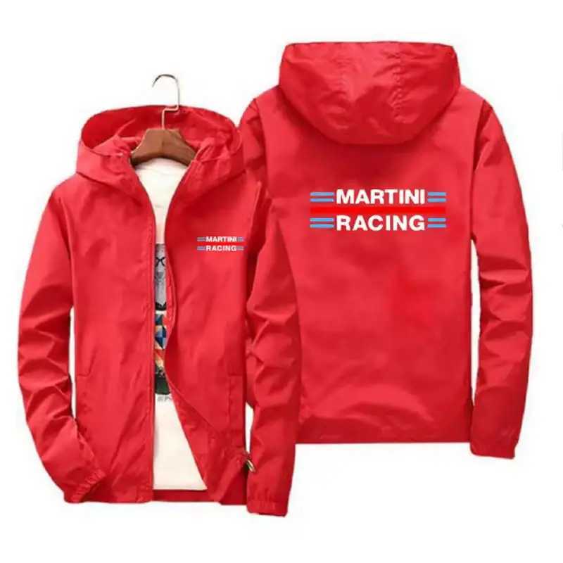 Martini Racing Mens Coat Thin Sunscreen Skin Zipper Hooded Windbreaker Sports Pilot Jacket Beach Parkas Cycling Tops Plus Size W250711