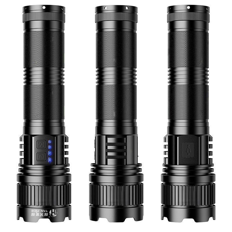 Most Powerful LED Flashlight Rechargeable Type-c Flashlight Long Range 6000M Tactical Torch Light For Fishing Hunting 241105