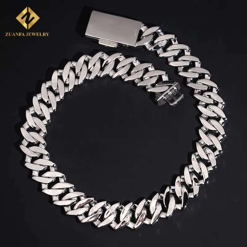 Cuban Link Chain 925 Sterling Silver Moissanite S925 Iced Out Hip Hop Jewelry VVS1 Moissanite Cuban Link Bracelet Men