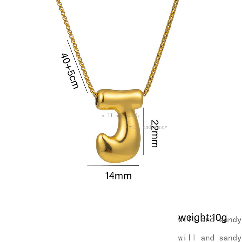 26 Glossy Balloon Bubble English Initial Name Necklace Designer 18k Gold Chunky Alphabet Letter Necklaces for Woman Girls Birthday Gift Hiphop Fine Je
