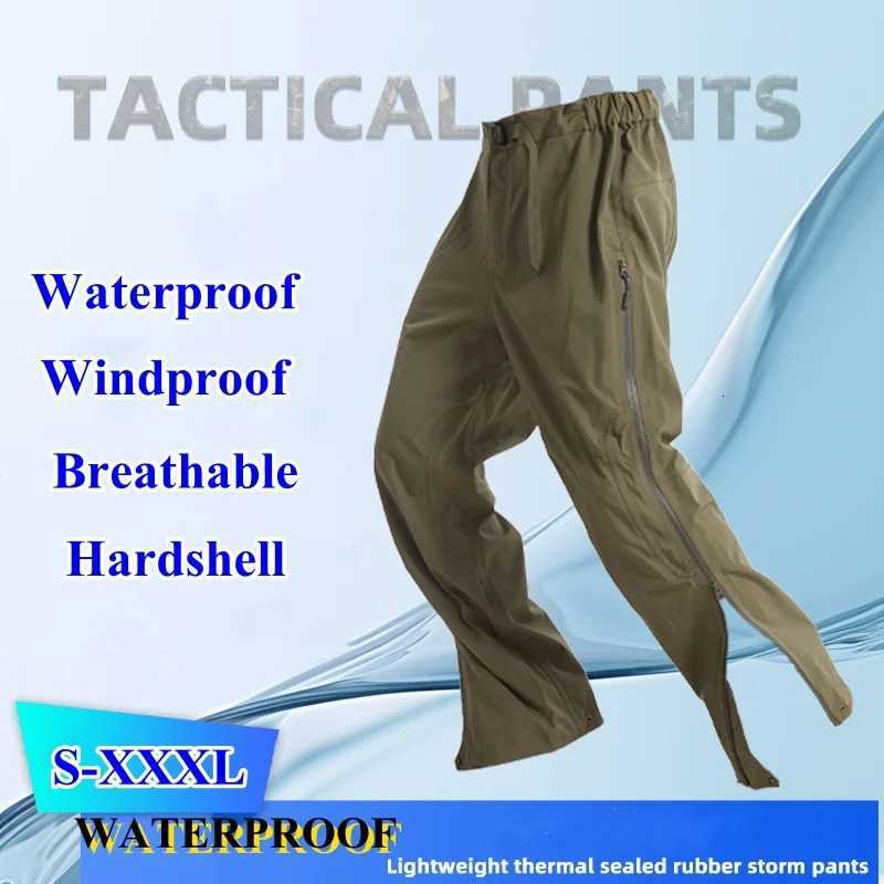 Waterproof Hard Shell Tactical Jacket Pants Mens Windbreaker Thin Breathable Coat Outdoor Sports Hiking Jackets Climbing Clothes W250711