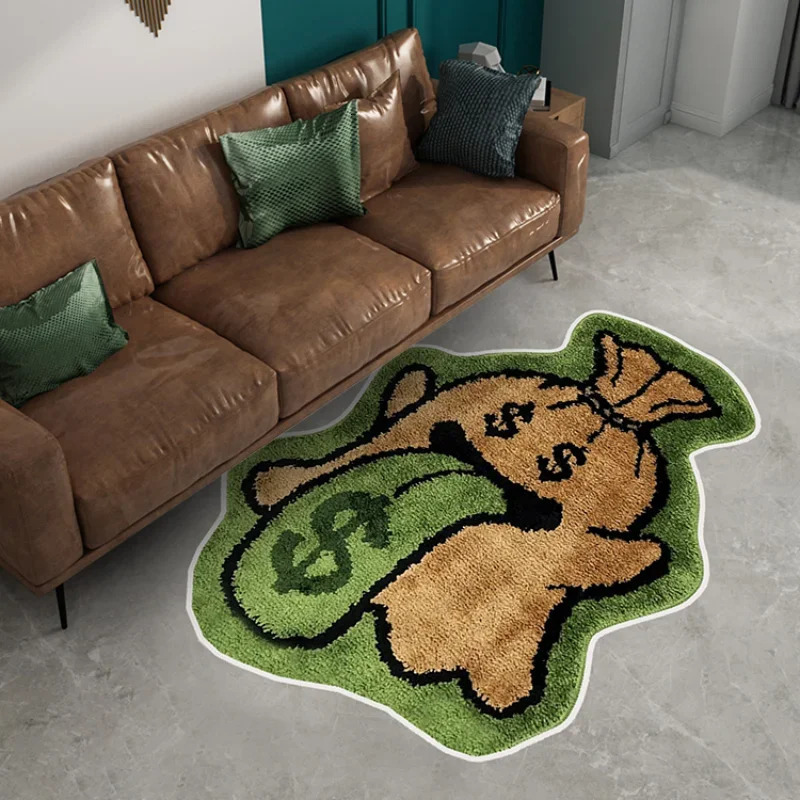 Creative Halloween Living Room Carpet Cute Angel Earth Cactus Money Bag Pattern Plush Rug Bathroom Nonslip Rugs Entrance Mat 250711