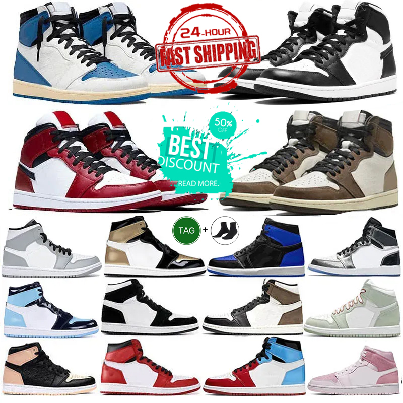 Designer Basketball Shoes 1 For Men Women 1s Sneakers Dark Mocha Black White University Blue Bred Patent Lucky Green Light Smoke Grey Outdoor Sports Mens Trainers