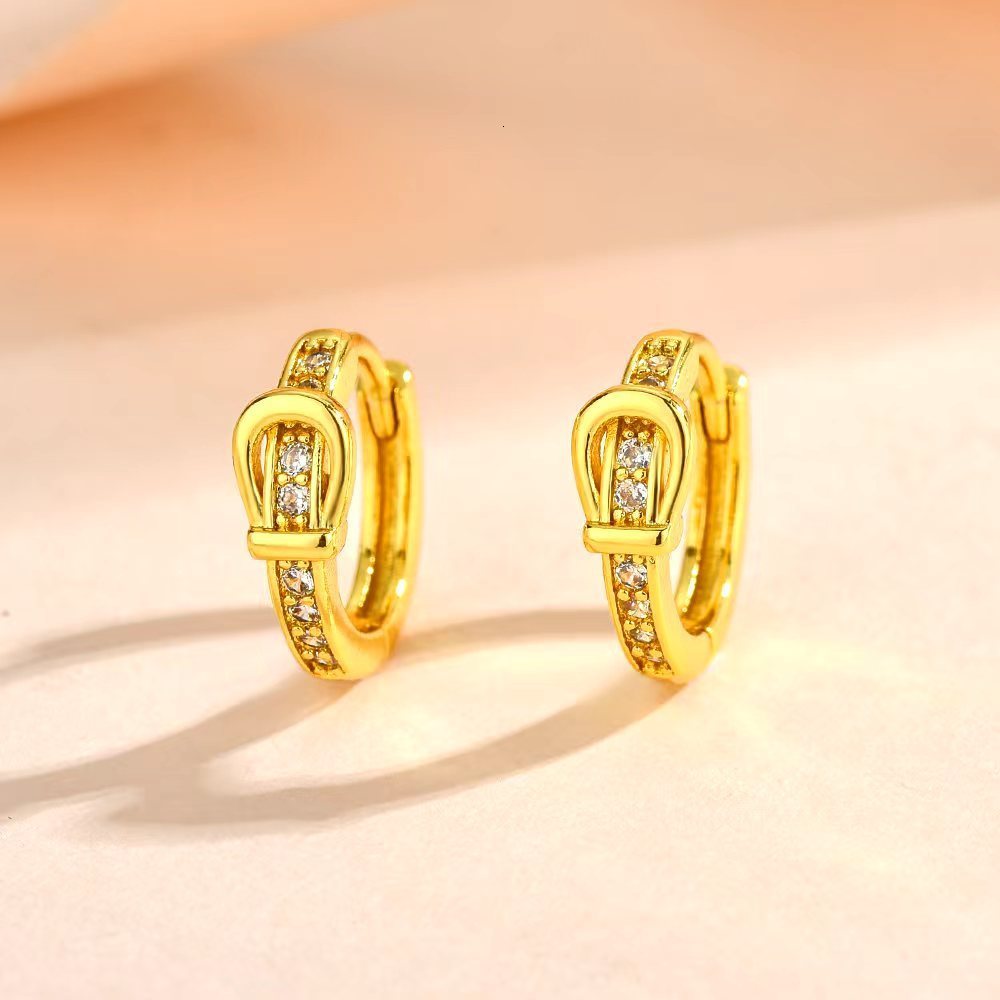 Lock Earrings for Women Gold Color Stainless Steel Hoop Earrings Trend 2025 Waterproof Piercing Female Party Ear Jewelry aretes250711