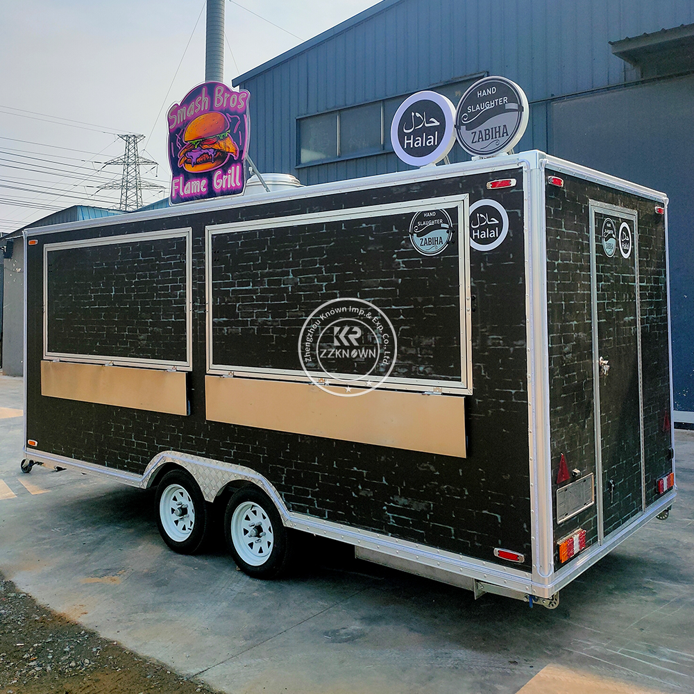 Outdoor Catering Trailer Food Truck Mobile Coffee Fast Food Bakery Food Trailer Crepe Ice Cream Carts Kebab Food Truck Fully Equipped