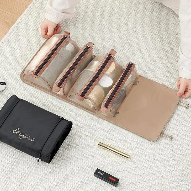 Travel Cosmetic Bag Women Mesh Make Up Box Bags Beautician Toiletry Makeup Brushes Lipstick Storage Organizer 250710