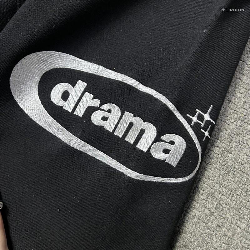 Men's Hoodies High Street Trendy Drama Call Hooded Sweatshirt Casual Embroidery Logo Quality Big Pocket Loose Fleece