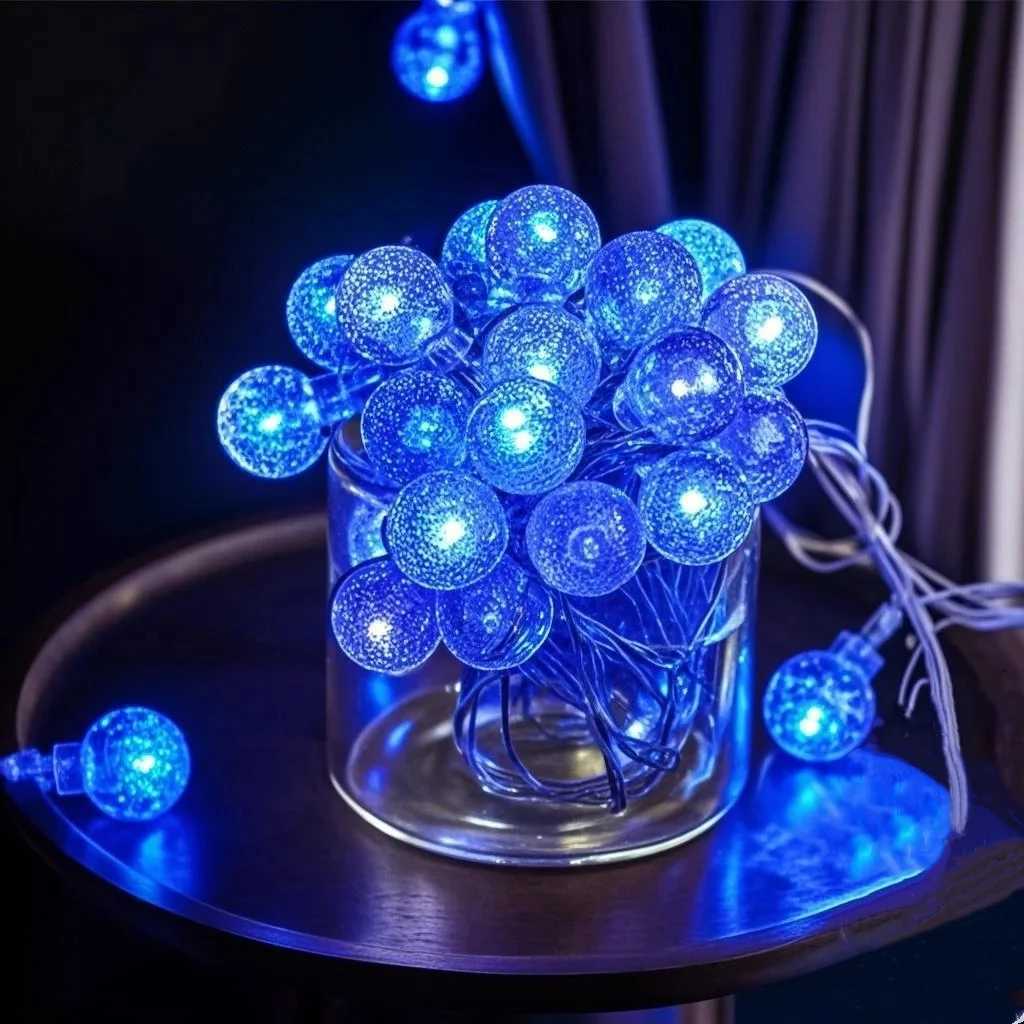Crystal Ball String Lights USB/Battery Power Romantic Bubble Ball Light String for Indoor Garden Party Christmas Festival Decoration XJ250710