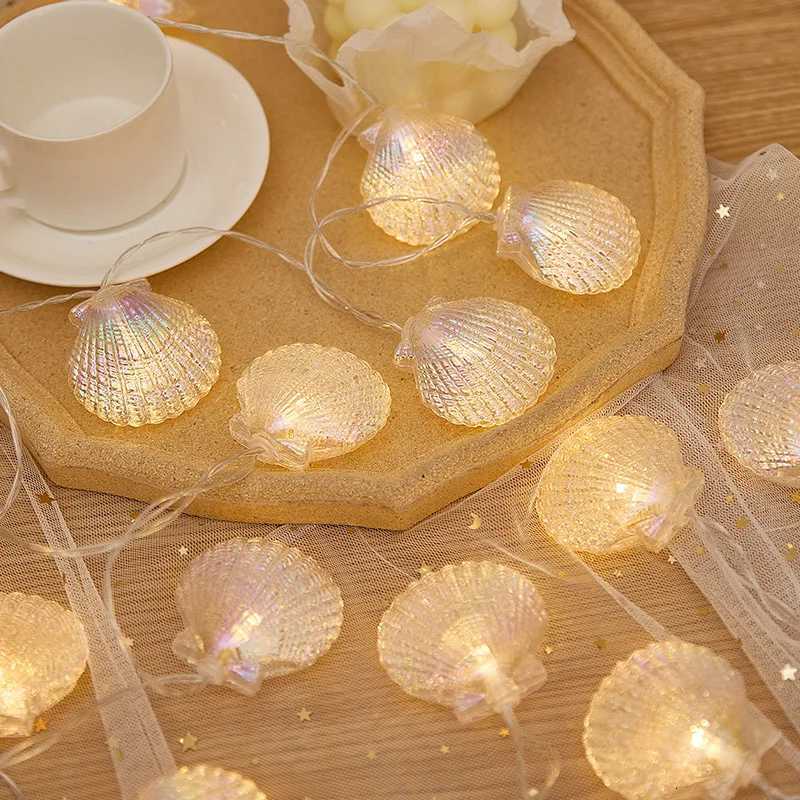LED Seashells Light Garland Battery-operated Garland Christmas Ornament Wedding Party Christmas Tree New Years Decoration Fairy Light XJ250710