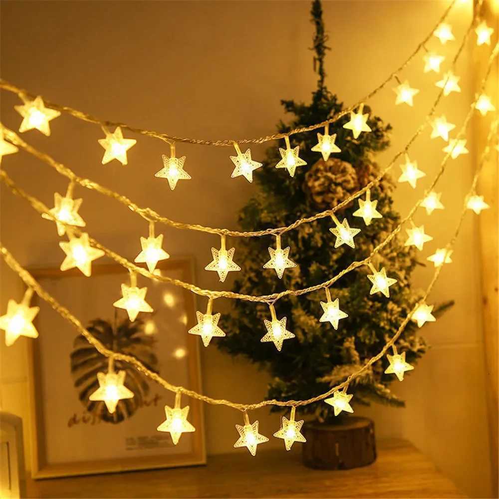LED Star Lamp String Yard Light Waterproof Holiday Lights for Tent Wedding Birthday Party Canopy Camping Decoration Christmas XJ250710