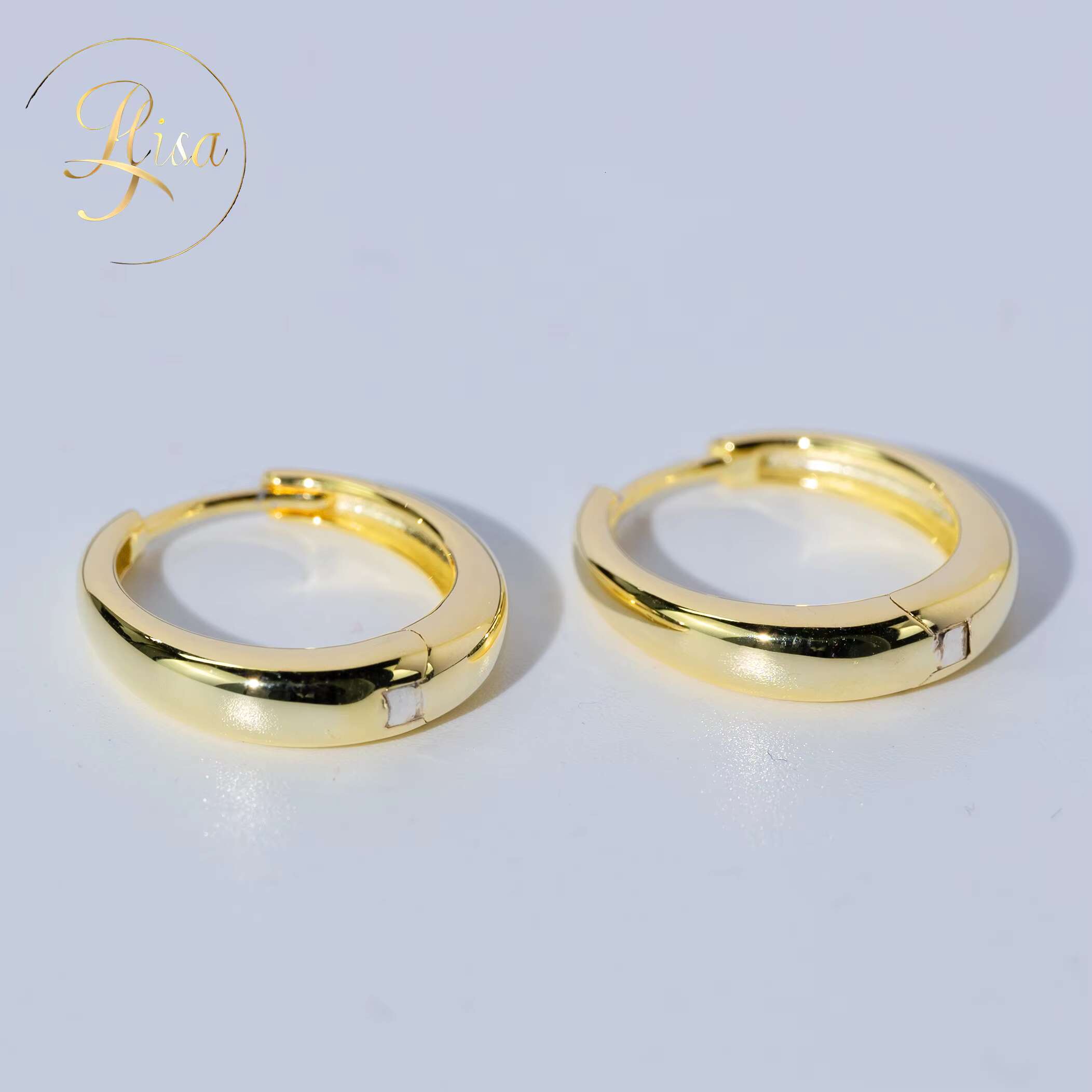 Factory Outlet 925 Sterling Silver VVS Hoop Earring New Design Yellow 18K Gold Plated for Wedding and Party Fine Jewelry