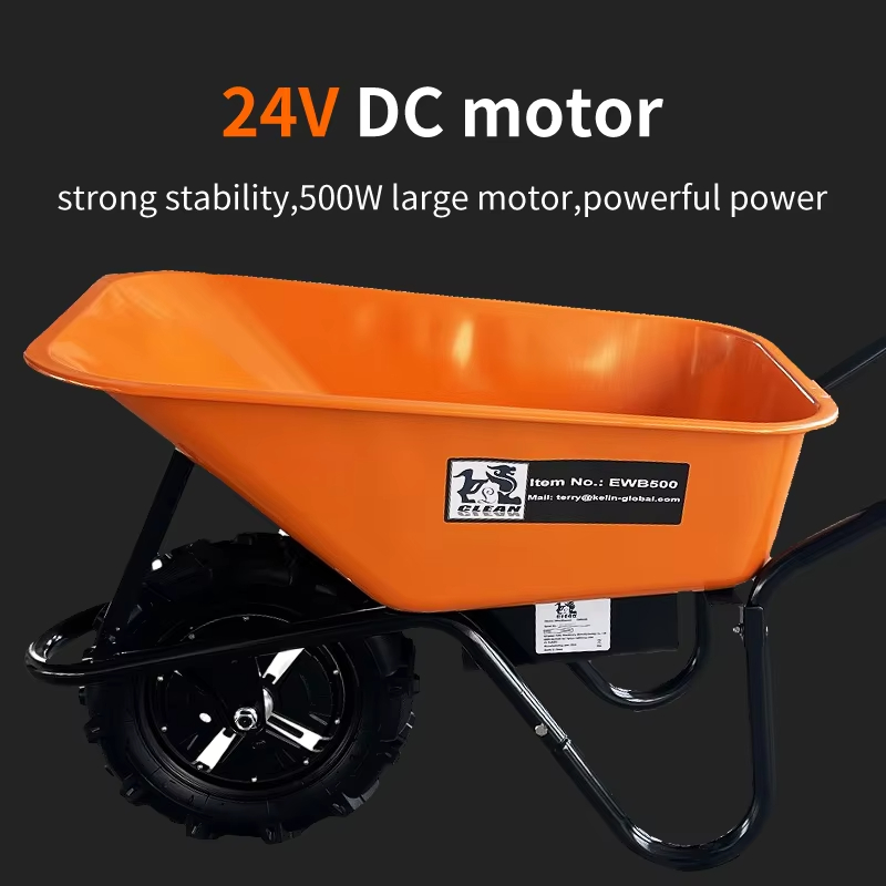 330 lbs Electric Battery Powered Wheelbarrow Dump Cart Handcart Wheel Up to 8 Hours Running Chargeable Battery