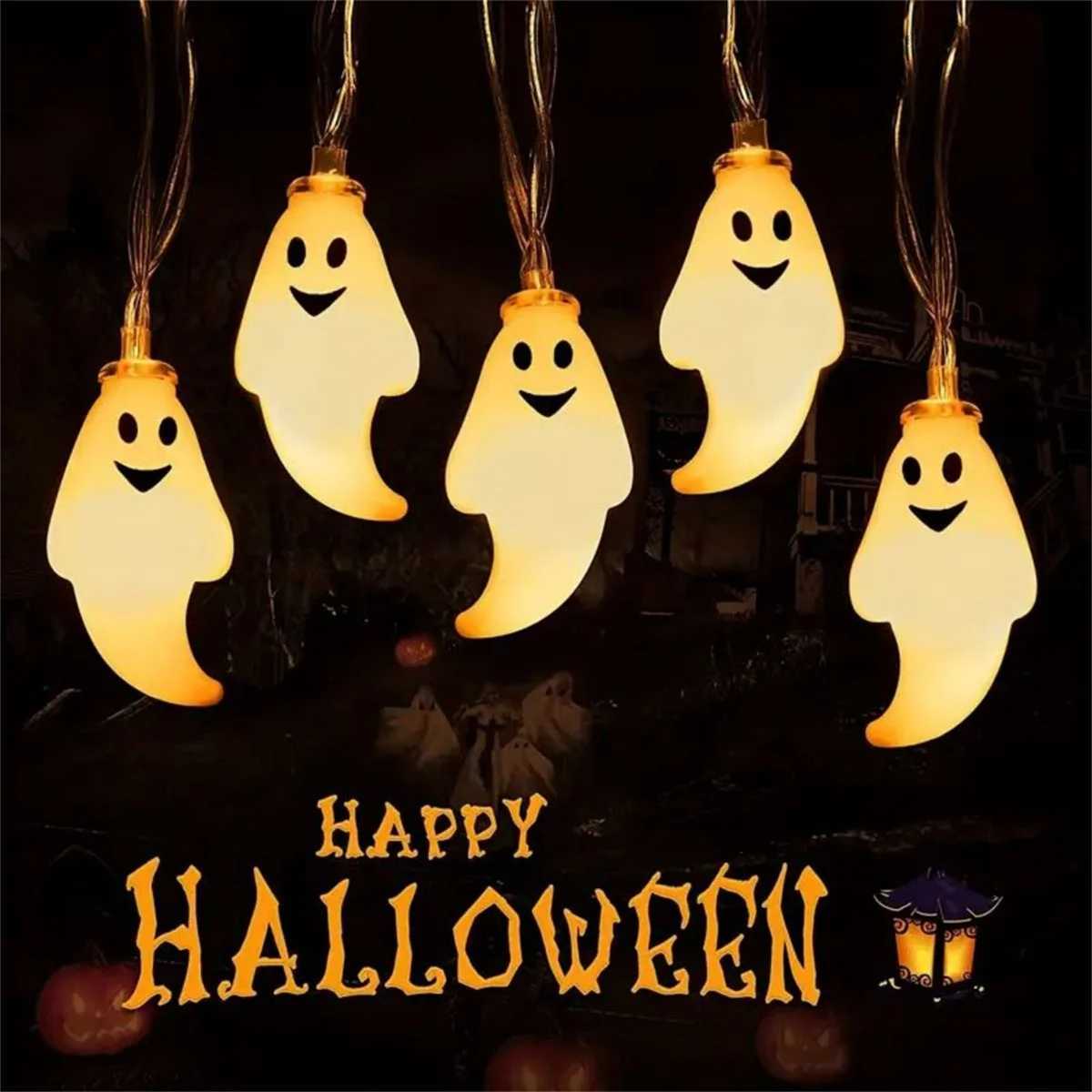 LED light string Halloween ghost lights festive party atmosphere decoration glowing ghost festival scene arrangementXJ250710